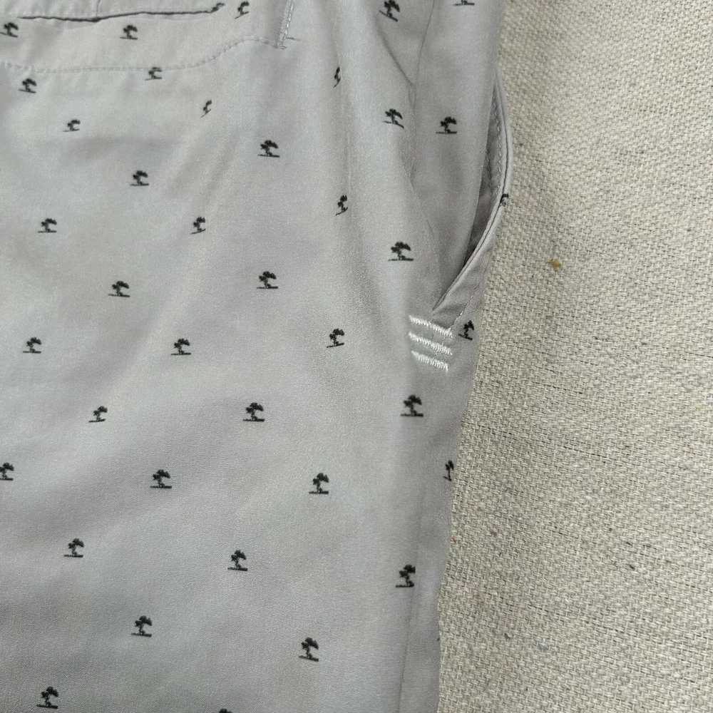 Adidas Golf Shorts Mens 38 Performance Stretch Grippy Waist All Over Print Trees